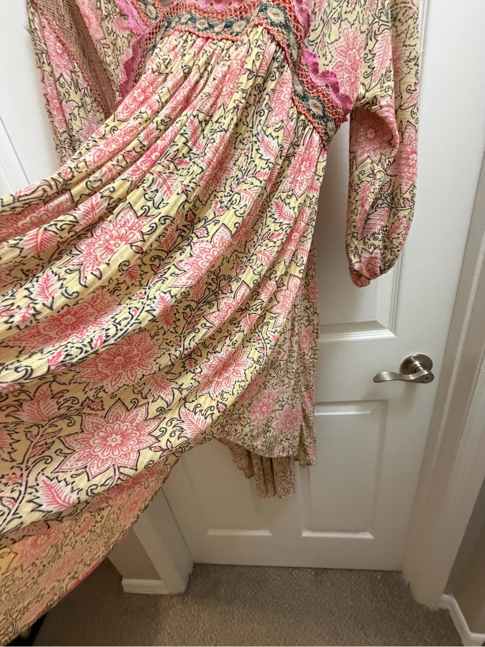 Free People Moon Child Lakeside Boho Mini Dress Tunic Size L - Picture 6 of 8